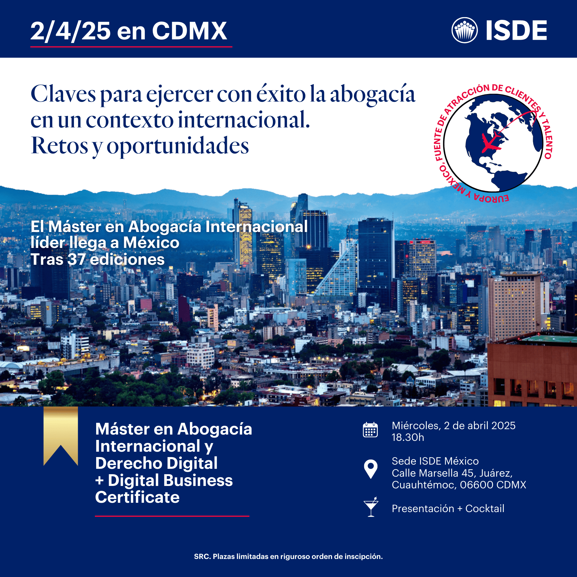The leading Master's in International Law arrives in Mexico